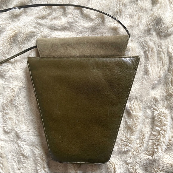 SOLD Charles Jourdan 80s does 20s Deco Vintage Suede Leather Purse Shoulder Bag - Picture 2 of 10